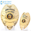 High quality personalized custom metal zinc alloy embossed 3d enamel military sheriff security chaplain badge